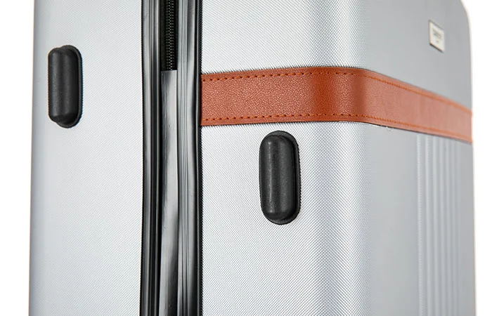 Faux Leather Strapped Abs Retro Luggage